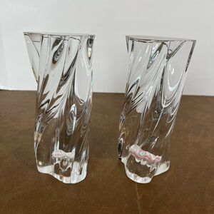 Vintage Baccarat France Crystal Candlesticks Odilon Aladin Line